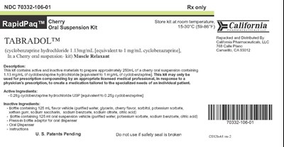 Tabradol Principal Label (Tabradol Principal Display Cs125 A1   Label Tabradol Kit   California Pharma Llc)